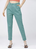 Tokyo Talkies Womens Oil Blue. Taperd Fit Trouser - Blue - Image 1