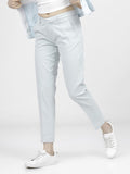 Tokyo Talkies Womens Sky Blue Taperd Fit Chinos Trouser - Blue - Image 1