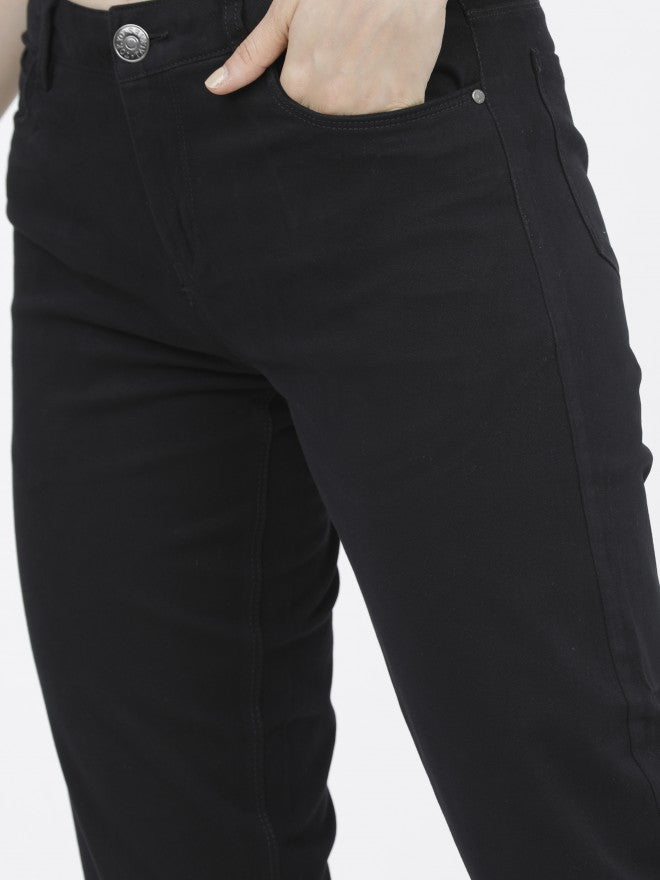 Tokyo Talkies Womens Black Taperd Fit Trouser - Black - Image 5
