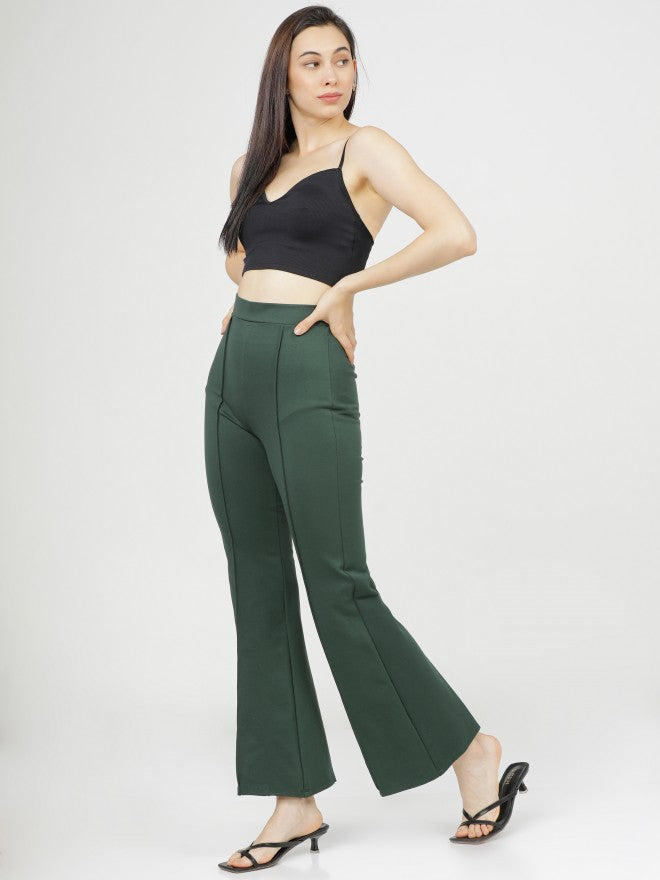 Tokyo Talkies Womens Pine Regular Fit Trouser - Green - Image 5