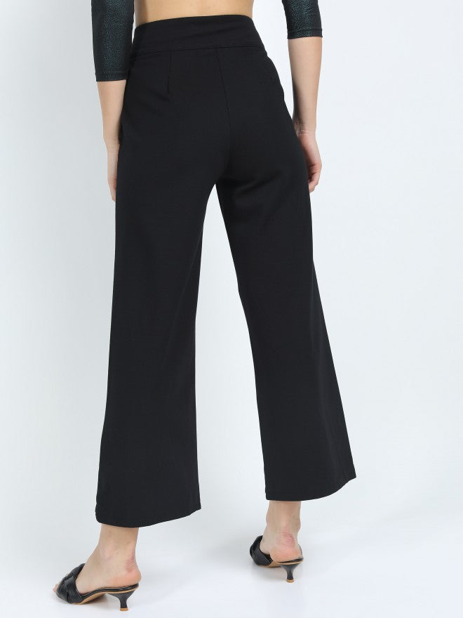 Tokyo Talkies Womens Black Flared Trouser - Black - Image 3