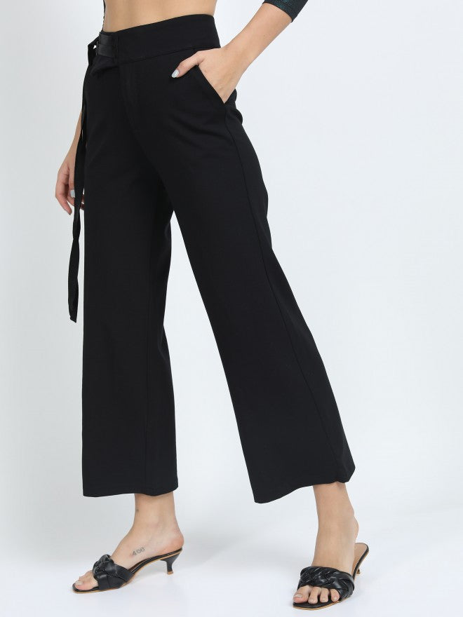 Tokyo Talkies Womens Black Flared Trouser - Black - Image 4