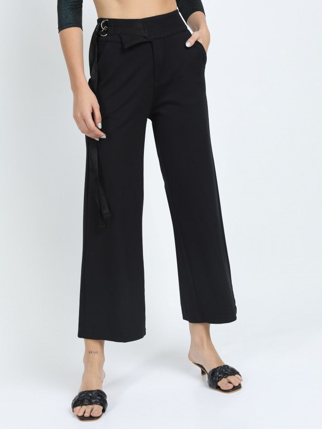 Tokyo Talkies Womens Black Flared Trouser - Black - Image 5