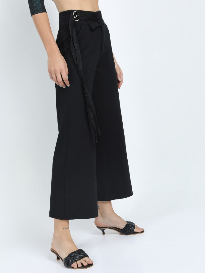 Tokyo Talkies Womens Black Flared Trouser - Black - Image 6