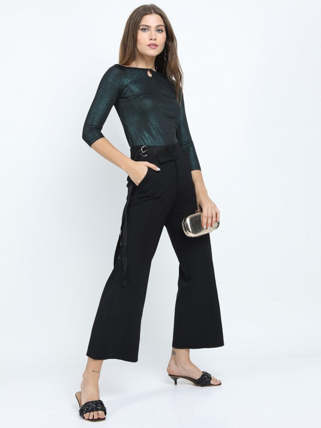 Tokyo Talkies Womens Black Flared Trouser - Black - Image 8