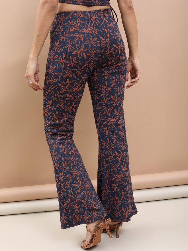 Tokyo Talkies Women Multi Self Design Bootcut Casual Trouser - Multi - Image 3