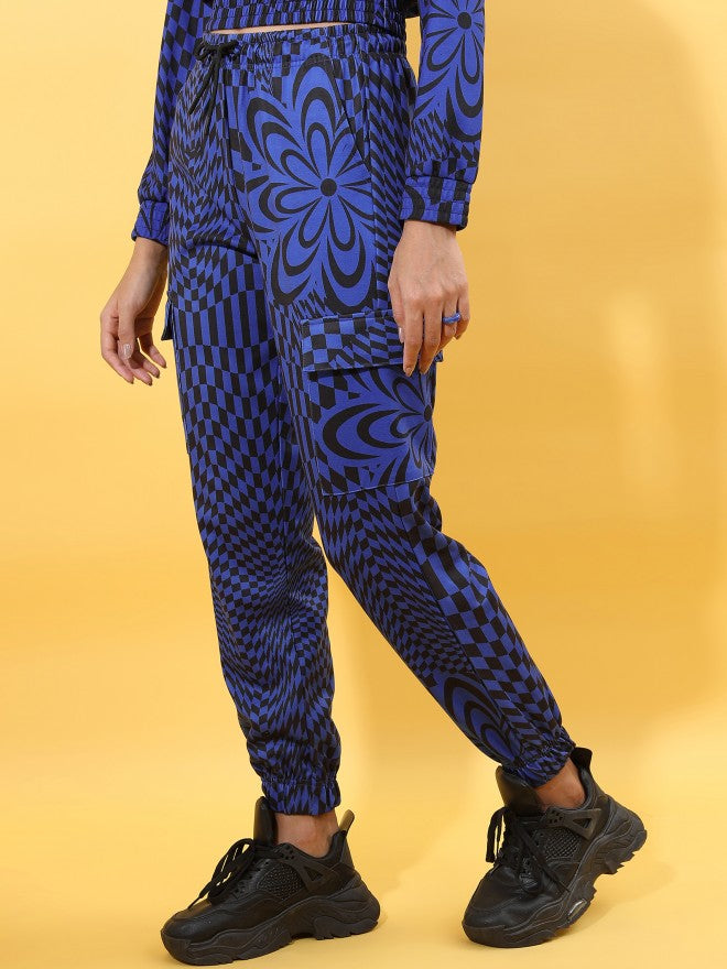 Tokyo Talkies Women Blue/Black Regular Fit Joggers - Multi - Image 4