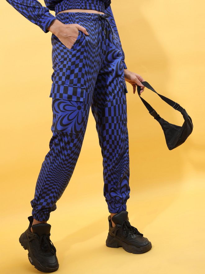 Tokyo Talkies Women Blue/Black Regular Fit Joggers - Multi - Image 6