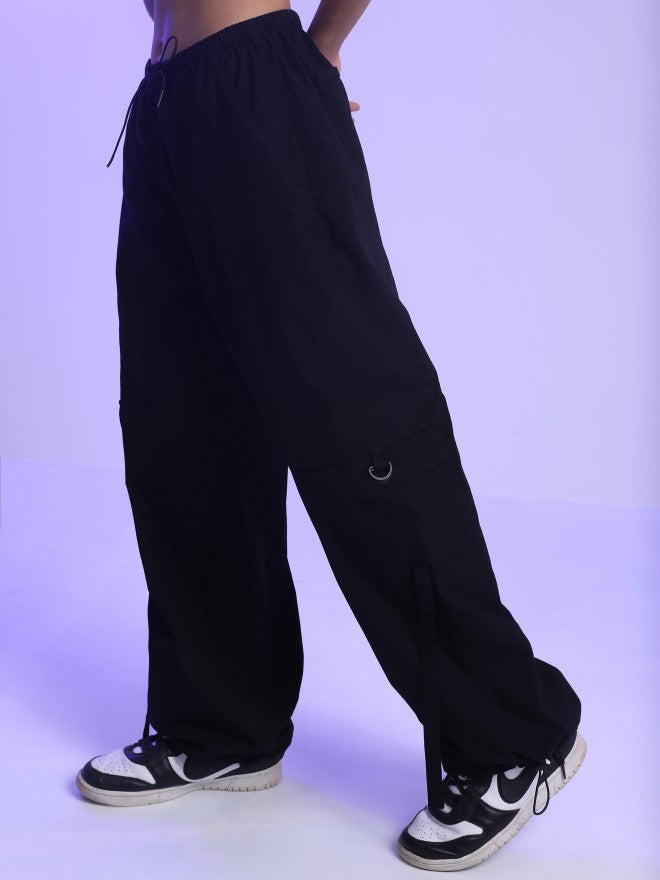 Tokyo Talkies Women Black Loose Fit Solid Casual Trouser - Black - Image 4