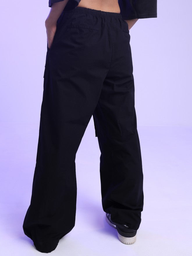 Tokyo Talkies Women Black Loose Fit Solid Casual Trouser - Black - Image 3