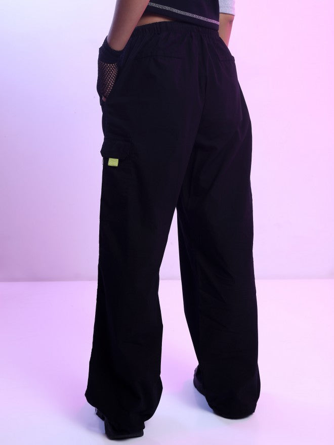 Tokyo Talkies Women Black Loose Fit Solid Casual Trousers - Black - Image 3