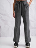 Tokyo Talkies Women Black Solid Straight Fit Casual Trousers - Black - Image 1