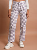 Tokyo Talkies Women Lavender Printed Flared Casual Trouser - Lavender - Image 1