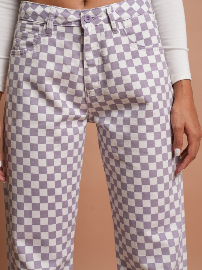 Tokyo Talkies Women Lavender Printed Flared Casual Trouser - Lavender - Image 5