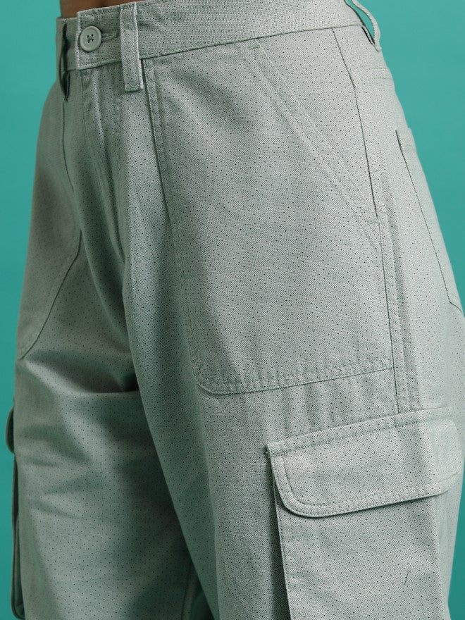 Tokyo Talkies Women Pale Aqua Solid Flared Casual Trouser - Blue - Image 5