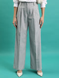 Tokyo Talkies Women Grey Solid Wide Leg Casual Trouser - Grey - Image 1