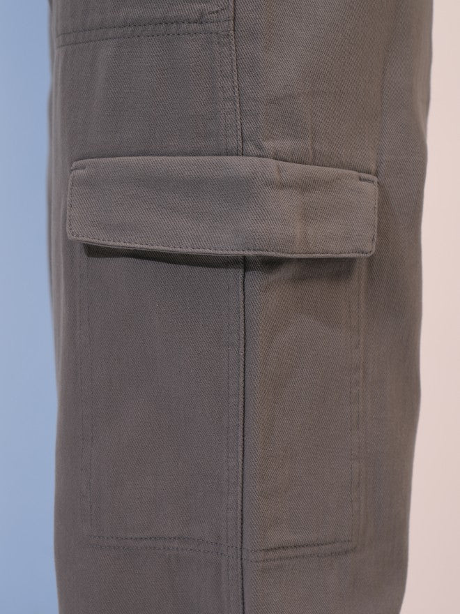 Tokyo Talkies Women Grey Solid Flared Cargos - Grey - Image 7