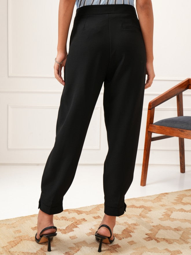 Tokyo Talkies Women Black Solid Regular Fit Joggers - Black - Image 3
