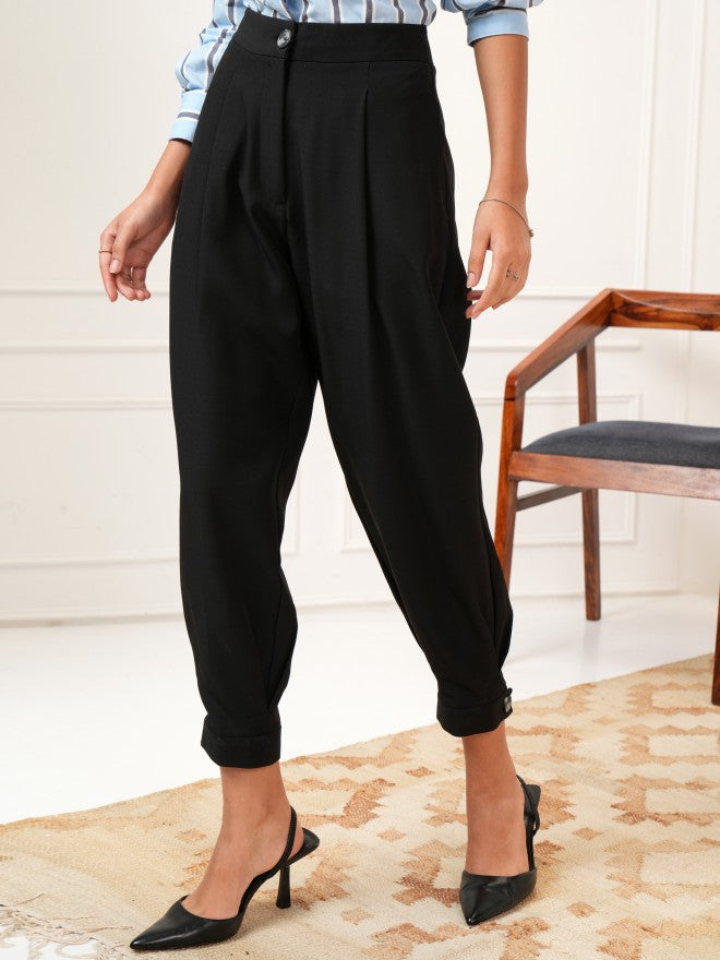 Tokyo Talkies Women Black Solid Regular Fit Joggers - Black - Image 4