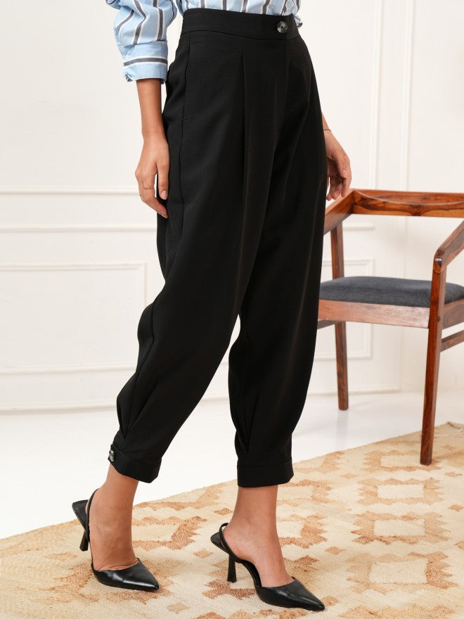 Tokyo Talkies Women Black Solid Regular Fit Joggers - Black - Image 6