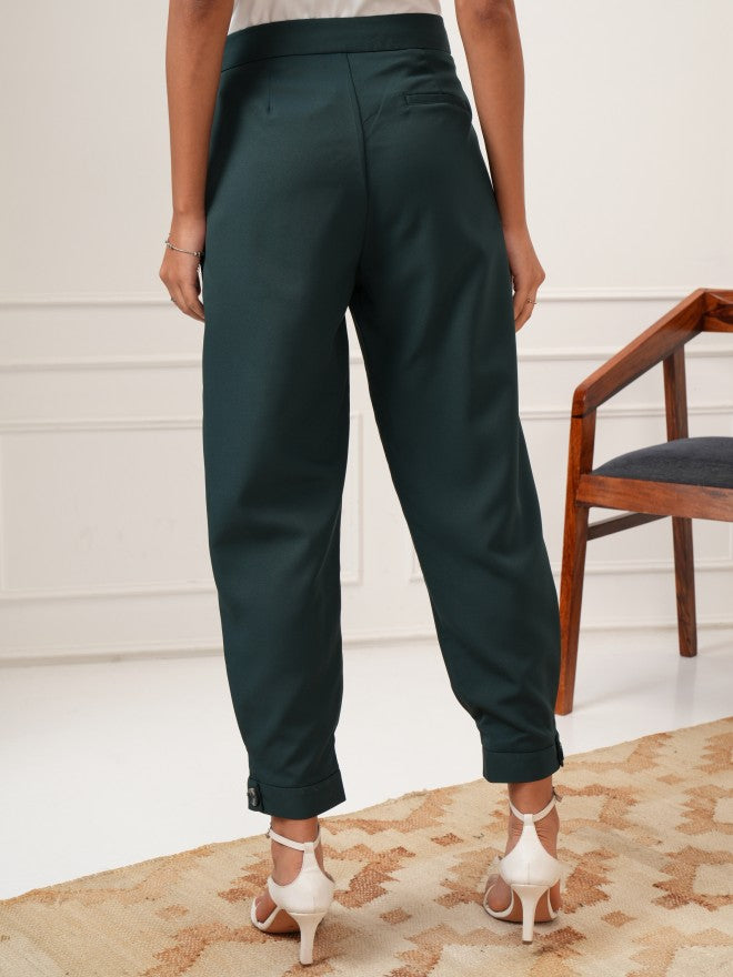 Tokyo Talkies Women Teal Solid Regular Fit Joggers - Teal - Image 3