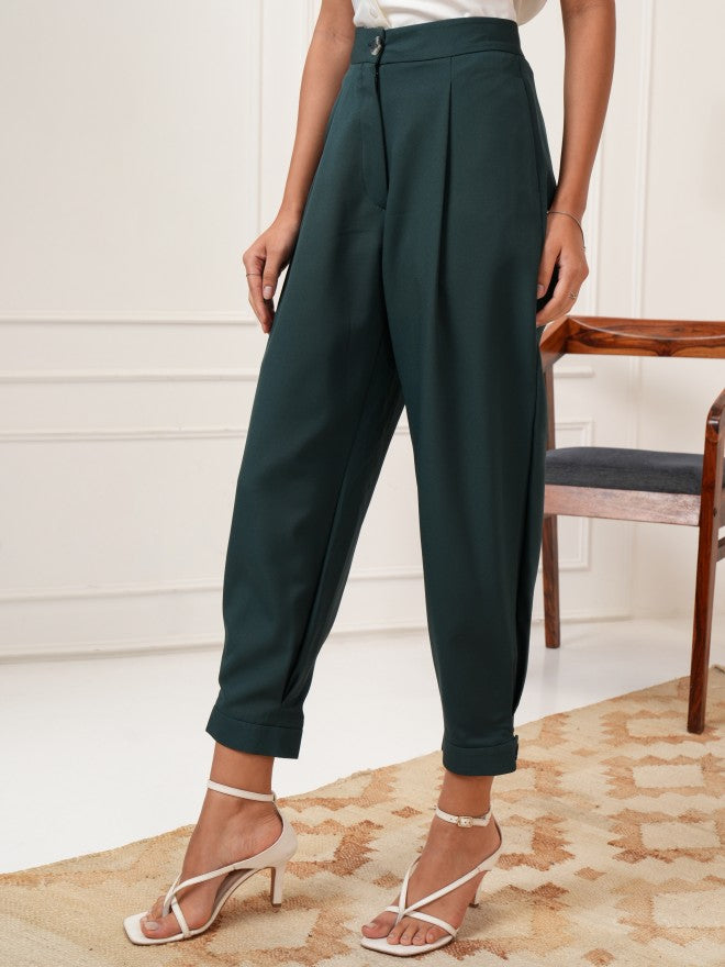 Tokyo Talkies Women Teal Solid Regular Fit Joggers - Teal - Image 4