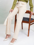 Tokyo Talkies Women Off White Solid Flared Casual Trouser - Off White - Image 1