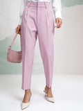 Tokyo Talkies Women Pink Solid Regular Fit Casual Trouser - Pink - Image 1