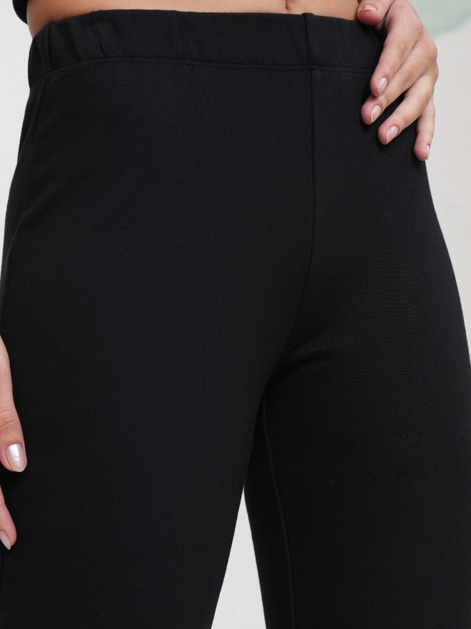 Tokyo Talkies Women Black Solid Slim Fit Casual Trouser - Black - Image 5