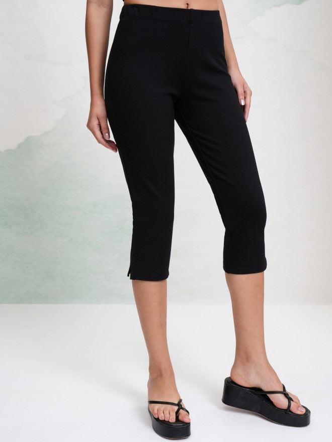 Tokyo Talkies Women Black Solid Slim Fit Casual Trouser - Black - Image 6