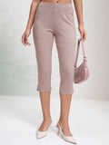 Tokyo Talkies Women Taupe Solid Slim Fit Casual Trouser - Taupe - Image 1