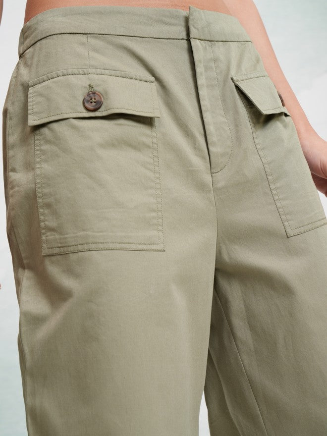 Tokyo Talkies Women Olive Solid Regular Fit Casual Trouser - Olive - Image 5