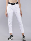 Tokyo Talkies Women White Solid Regular Fit Casual Trouser - White - Image 1
