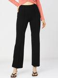 Tokyo Talkies Women Black Solid Slim Fit Casual Trouser - Black - Image 1
