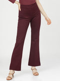 Tokyo Talkies Women Purple Solid Regular Fit Casual Trouser - Purple - Image 1