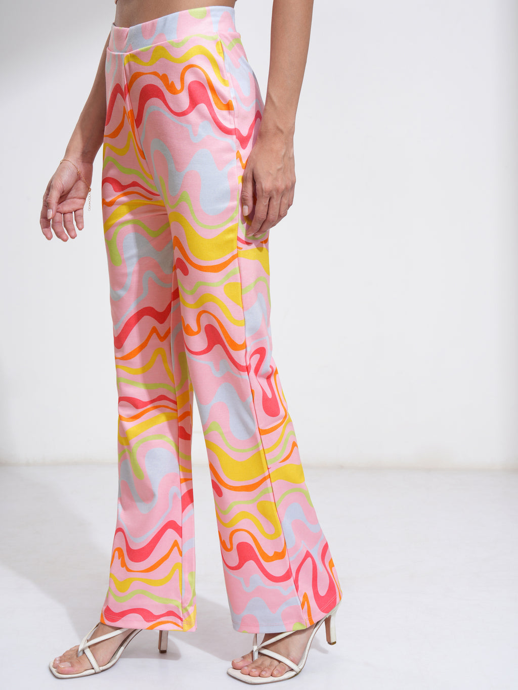 Tokyo Talkies Women Pink Printed Slim Fit Casual Trouser - Pink - Image 4