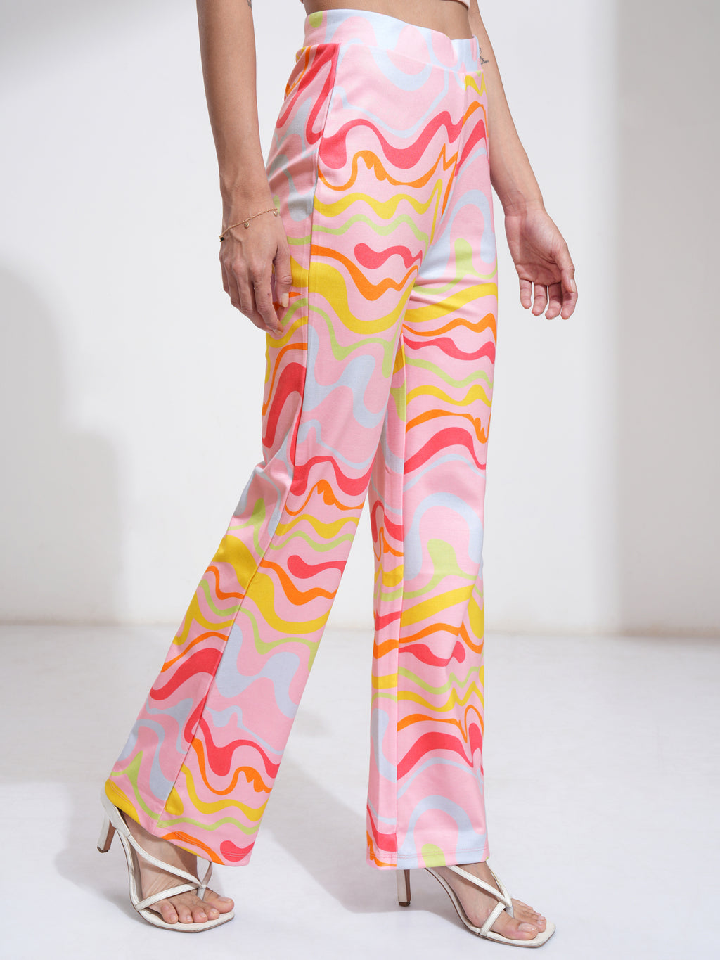 Tokyo Talkies Women Pink Printed Slim Fit Casual Trouser - Pink - Image 6