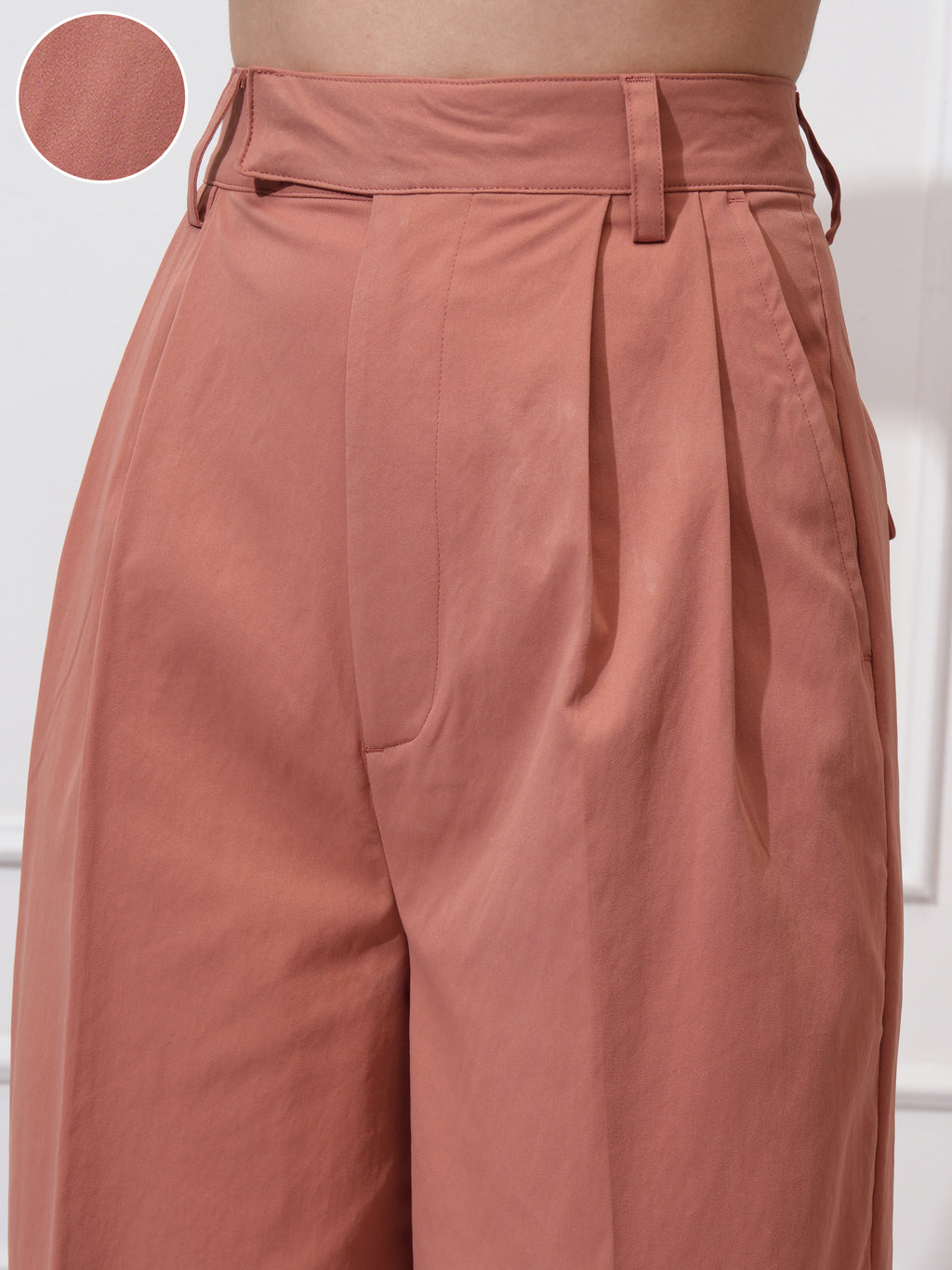 Tokyo Talkies Women Rust Solid Regular Fit Casual Trouser - Rust - Image 5