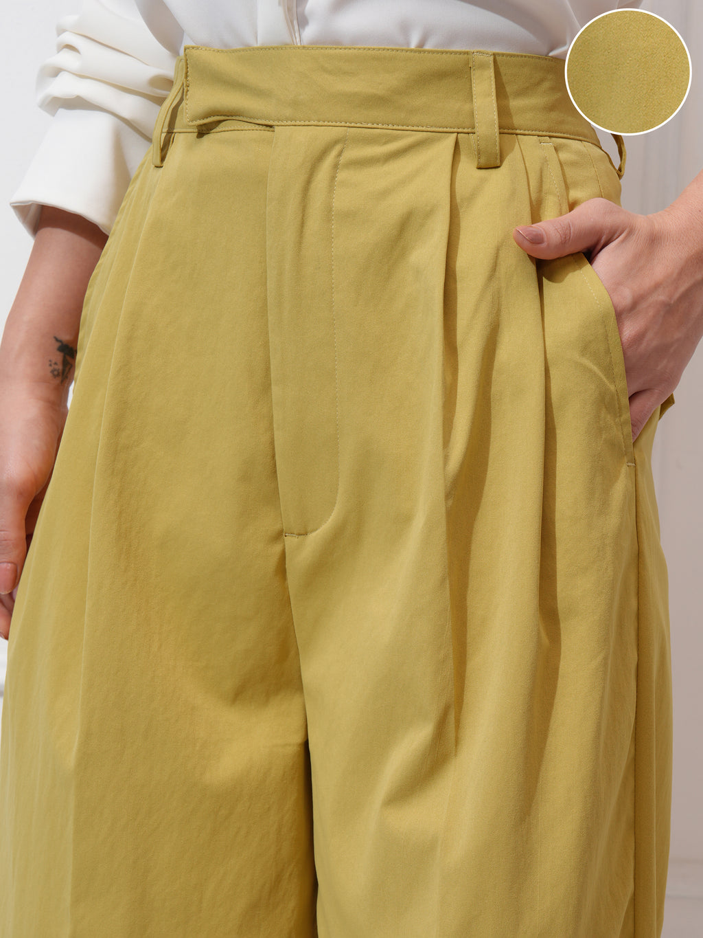Tokyo Talkies Women Mustard Solid Regular Fit Casual Trouser - Mustard - Image 5
