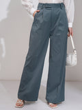 Tokyo Talkies Women Grey Solid Straight Fit Casual Trouser - Grey - Image 1