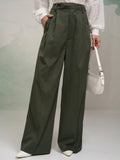 Tokyo Talkies Women Green Solid Flared Casual Trouser - Green - Image 1
