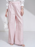 Tokyo Talkies Women Pink Solid Flared Casual Trouser - Pink - Image 1