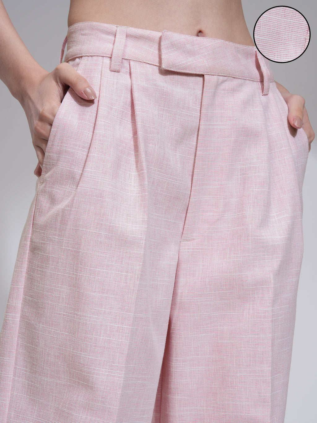 Tokyo Talkies Women Pink Solid Flared Casual Trouser - Pink - Image 5