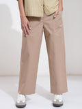 Tokyo Talkies Women Beige Solid Regular Fit Casual Trouser - Beige - Image 1