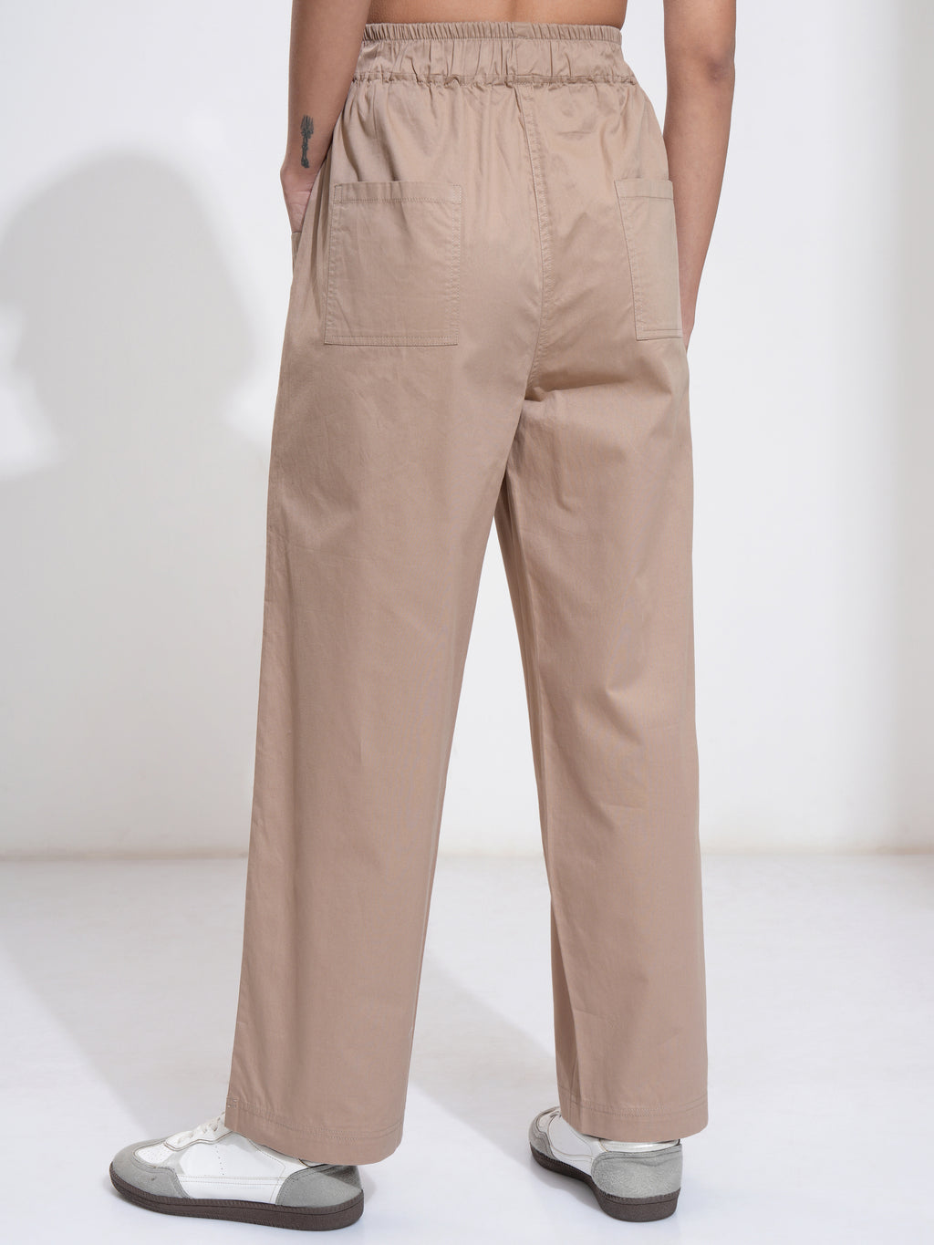 Tokyo Talkies Women Beige Solid Regular Fit Casual Trouser - Beige - Image 3