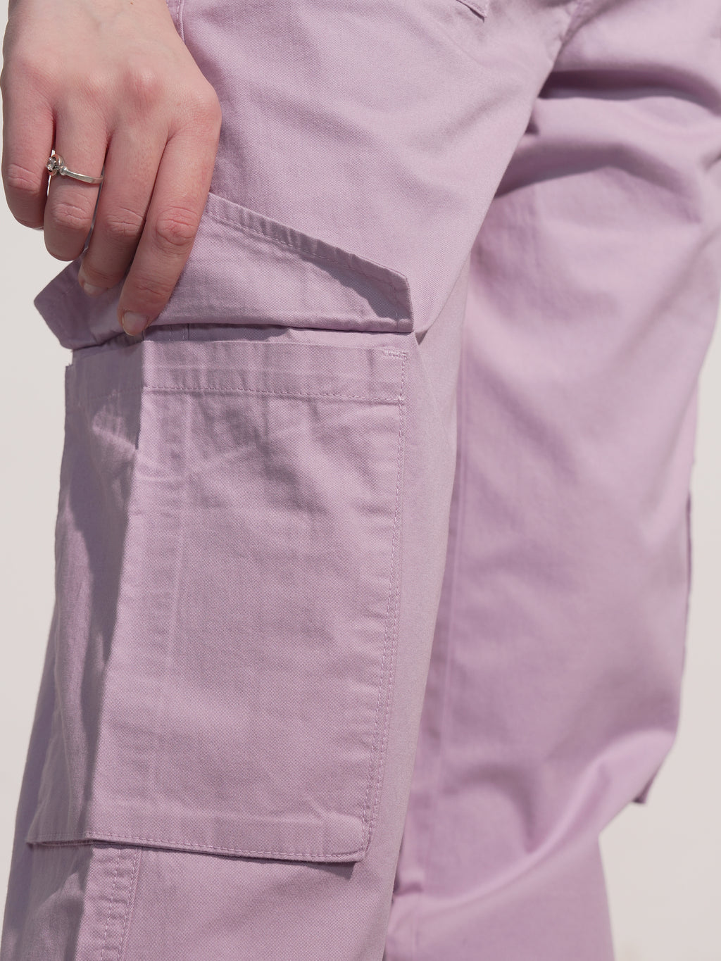 Tokyo Talkies Women Purple Solid Straight Fit Cargos - Purple - Image 7