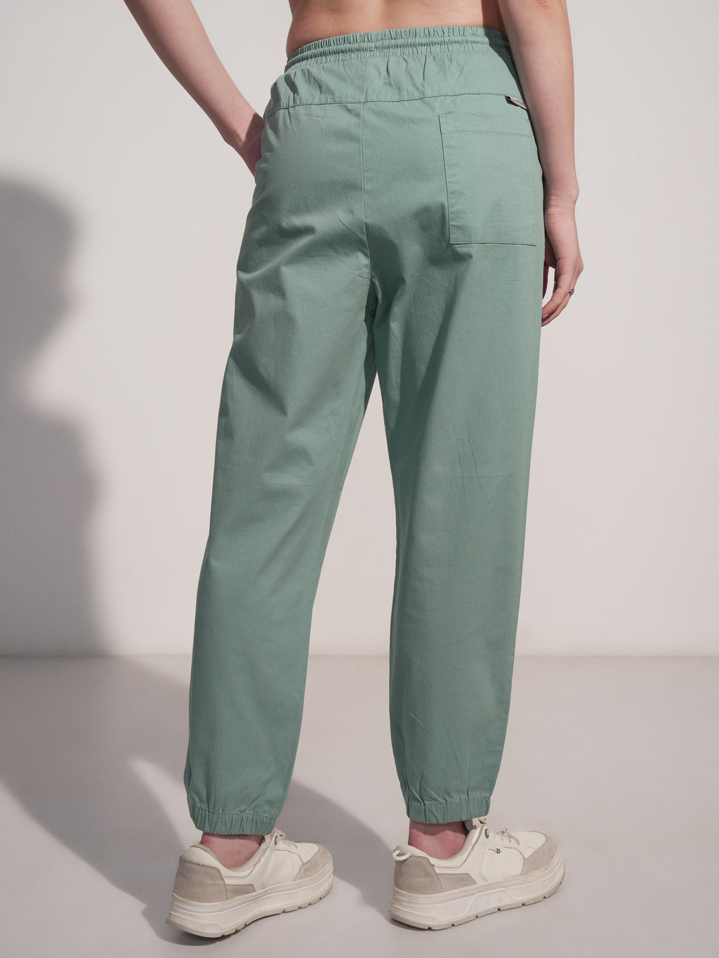 Tokyo Talkies Women Green Solid Regular Fit Joggers - Green - Image 3