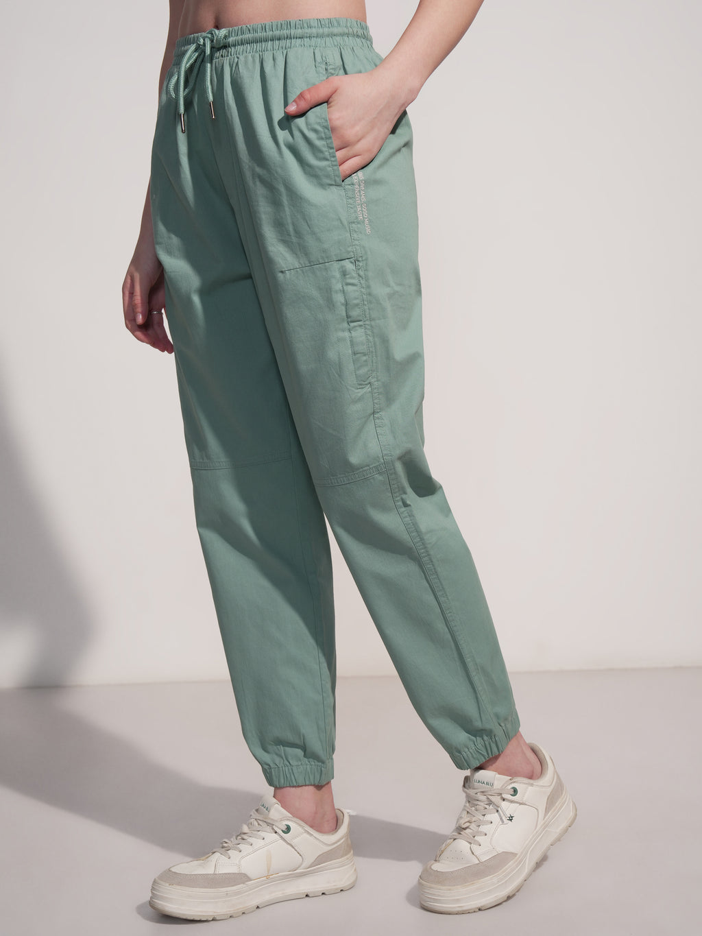 Tokyo Talkies Women Green Solid Regular Fit Joggers - Green - Image 4