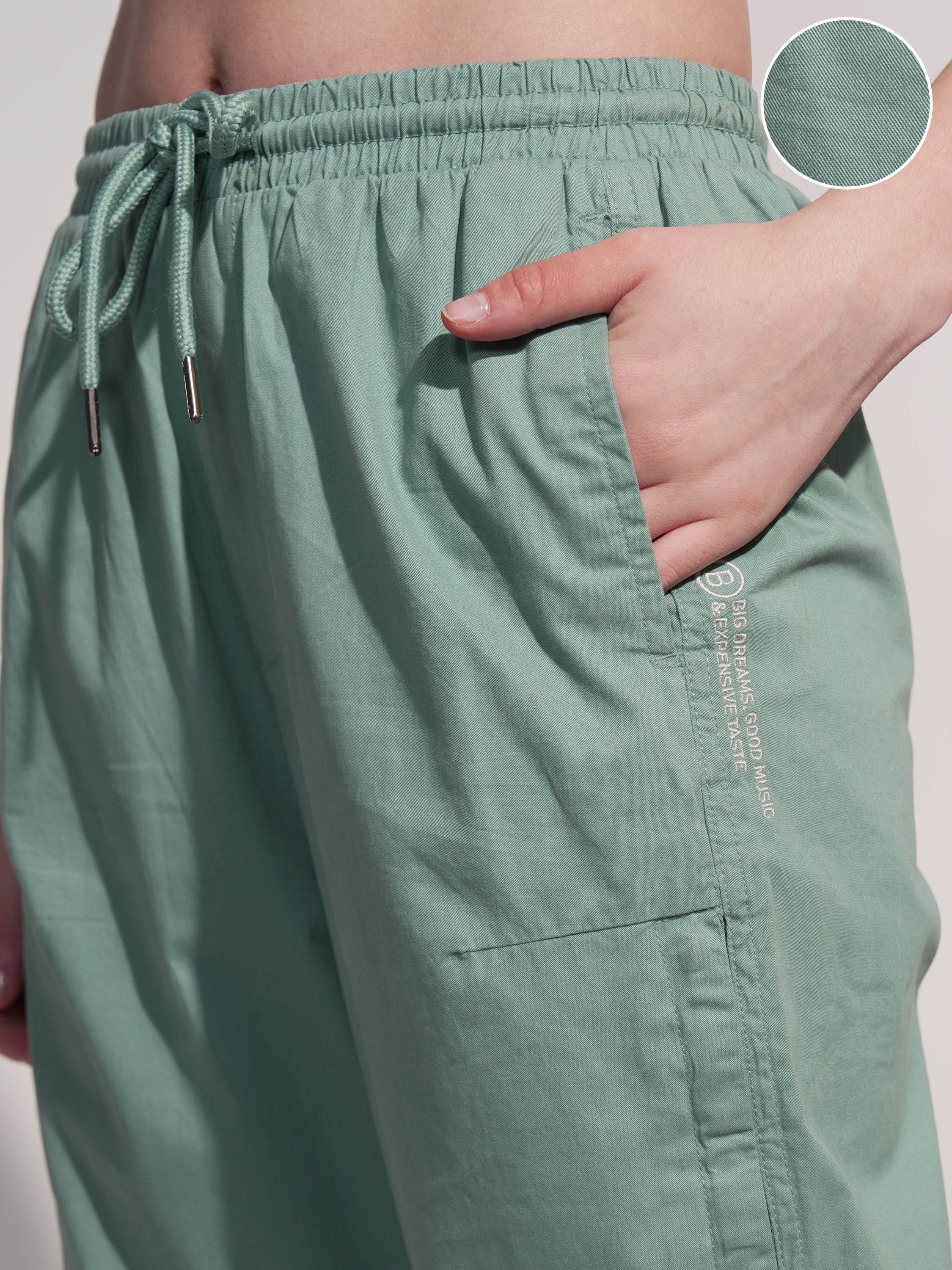 Tokyo Talkies Women Green Solid Regular Fit Joggers - Green - Image 5