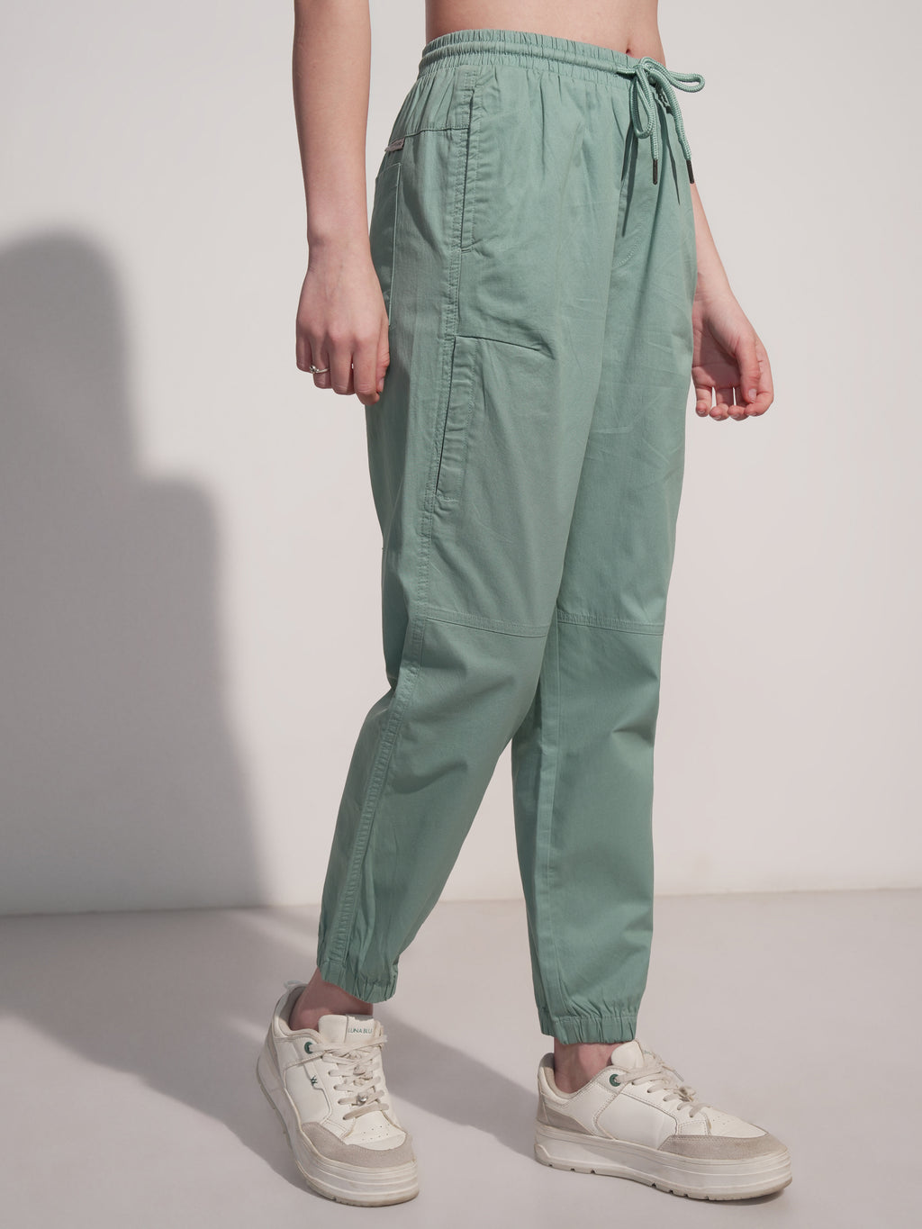 Tokyo Talkies Women Green Solid Regular Fit Joggers - Green - Image 6